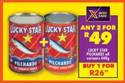 Shoprite LUCKY STAR PILCHARDS all variants 400g offer