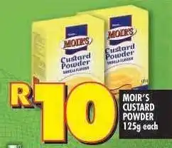 Shoprite MOIR'S CUSTARD POWDER 125g each offer