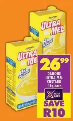 Shoprite DANONE ULTRA MEL CUSTARD 1kg each offer