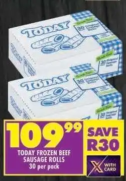 Shoprite TODAY FROZEN BEEF SAUSAGE ROLLS offer