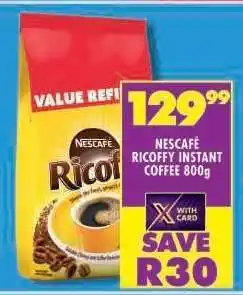 Shoprite NESCAFÉ RICOFFY INSTANT COFFEE 800g offer