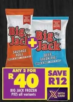 Shoprite BIG JACK FROZEN PIES all variants offer