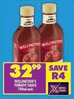 Shoprite Wellington's Tomato Sauce-700ml Each offer