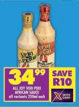Shoprite ALL JOY VERI PERI AFRICAN SAUCE offer