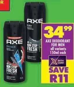 Shoprite Axe Deodorant for Men offer