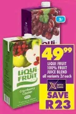 Shoprite Liqui Fruit 100 % Fruit Juice Blend offer