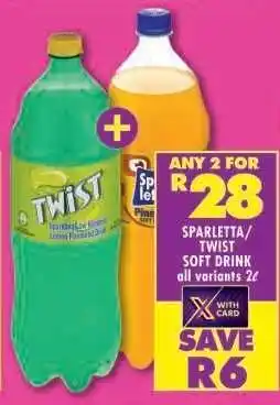 Shoprite SPARLETTA/TWIST SOFT DRINK offer