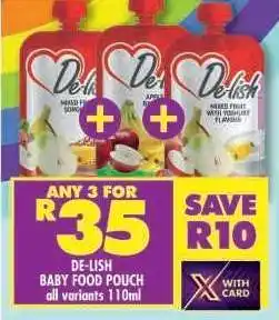 Shoprite DE-LISH BABY FOOD POUCH offer