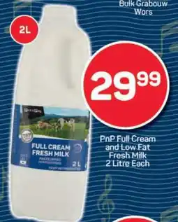 Pick n Pay PnP Full Cream and Low Fat Fresh Milk offer
