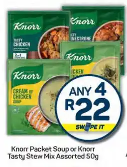 Pick n Pay Knorr Packet Soup or Knorr Tasty Stew Mix Assorted 50g offer