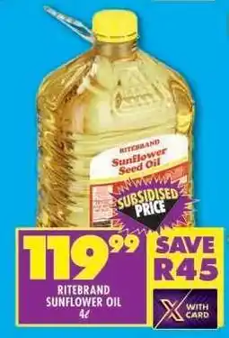 Shoprite RITEBRAND SUNFLOWER OIL 4ℓ offer