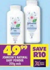 Shoprite JOHNSON'S NATURAL BABY POWDER offer