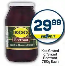 Pick n Pay Koo Grated or Sliced Beetroot 780g offer