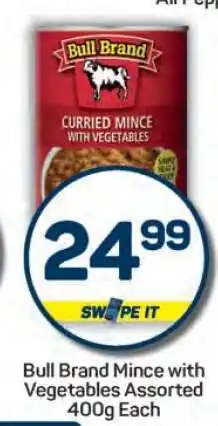 Pick n Pay Bull Brand Mince with Vegetables Assorted 400g Each offer