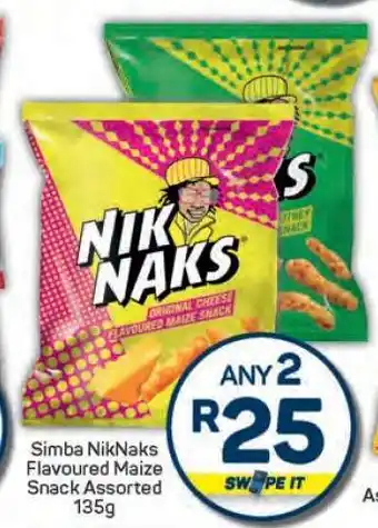 Pick n Pay Simba NikNaks Flavoured Maize Snack Assorted 135g offer