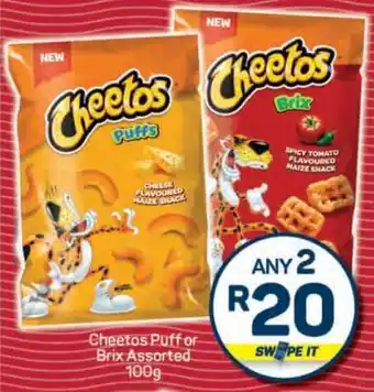 Pick n Pay Cheetos Puff or Brix Assorted 100g offer