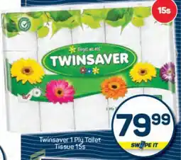 Pick n Pay Twinsaver 1 Ply Toilet Tissue-15s offer