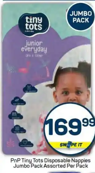 Pick n Pay PnP Tiny Tots Disposable Nappies Jumbo Pack offer