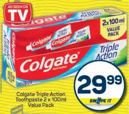 Pick n Pay Colgate Triple Action Toothpaste 2 x 100ml Value Pack offer