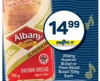 Pick n Pay Albany Superior Brown or Thick Sliced Bread offer
