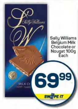 Pick n Pay Sally Williams Belgium Milk Chocolate or Nougat 100g offer