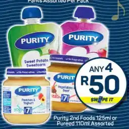 Pick n Pay Purity 2nd Foods 125ml or Pureed 110ml Assorted offer