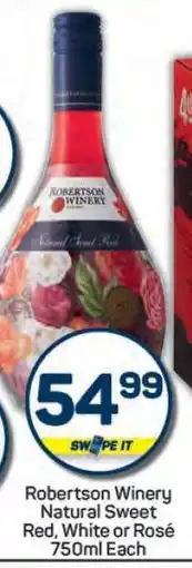 Pick n Pay Robertson Winery Natural Sweet Red, White or Rosé offer