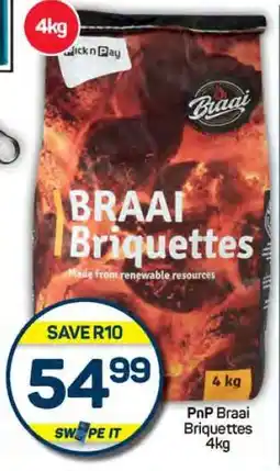 Pick n Pay PnP Braai Briquettes 4kg offer
