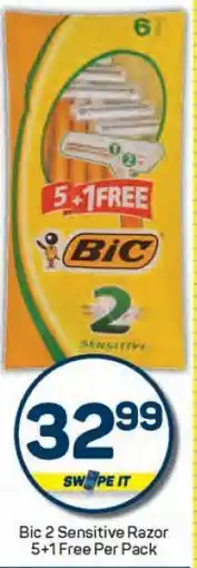Pick n Pay Bic 2 Sensitive Razor 5+1 Free Per Pack offer