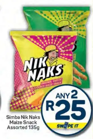 Pick n Pay Simba Nik Naks Maize Snack Assorted 135g offer
