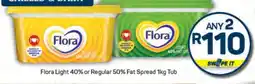Pick n Pay Flora Light 40% or Regular 50% Fat Spread 1kg Tub offer