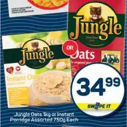 Pick n Pay Jungle Oats 1kg or Instant Porridge Assorted 750g offer