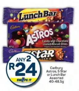 Pick n Pay Cadbury Astros, 5 Star or Lunch Bar Assorted offer