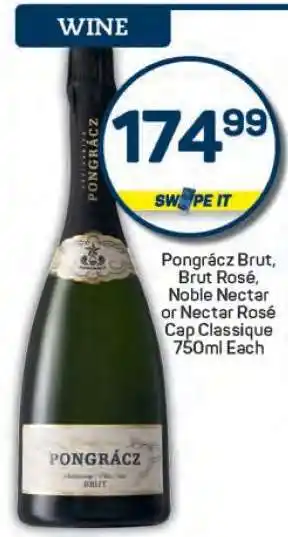 Pick n Pay Pongrácz Brut, Brut Rosé, Noble Nectar or Nectar Rosé Cap Classique offer