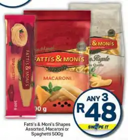 Pick n Pay Fatti's & Moni's Shapes Assorted, Macaroni or Spaghetti 500g offer