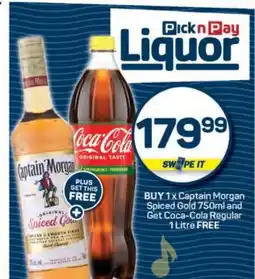 Pick n Pay Captain Morgan Spiced Gold + Coca-Cola offer
