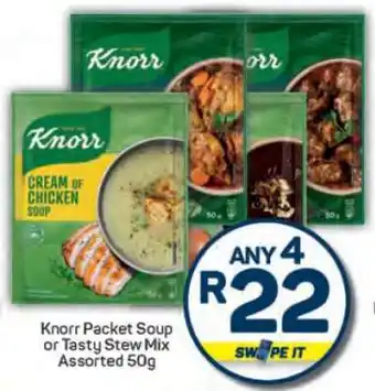 Pick n Pay Knorr Packet Soup or Tasty Stew Mix Assorted 50g offer