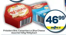 Pick n Pay Président Brie, Camembert or Blue Cheese offer