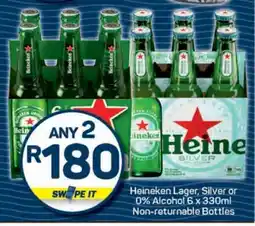 Pick n Pay Heineken Lager, Silver or 0% Alcohol offer