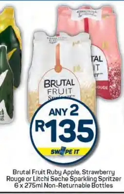 Pick n Pay Brutal Fruit Ruby Apple, Strawberry Rouge or Litchi Seche Sparkling Spritzer offer
