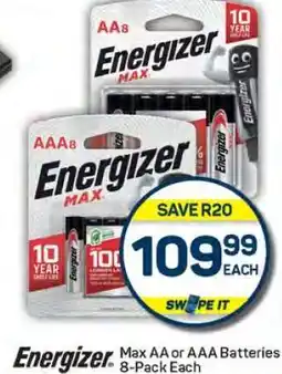 Pick n Pay Energizer Max AA or AAA Batteries offer