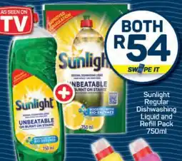 Pick n Pay Sunlight Regular Dishwashing Liquid and Refill Pack 750ml offer