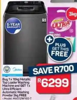 Pick n Pay Hypermarket Midea Metallic Top Loader Washing Machine offer