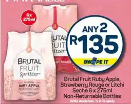 Pick n Pay Brutal Fruit Ruby Apple, Strawberry Rouge or Litchi Seche 6 x 275ml offer