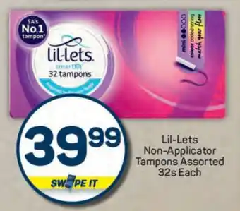 Pick n Pay Lil-Lets Non-Applicator Tampons Assorted 32s Each offer