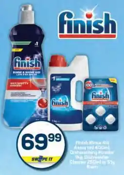 Pick n Pay Finish Rinse Aid Assorted 400ml, Dishwashing Powder 1kg, Dishwasher Cleaner 250ml offer
