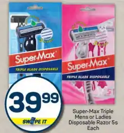 Pick n Pay Super-Max Triple Mens or Ladies Disposable Razor 5s Each offer