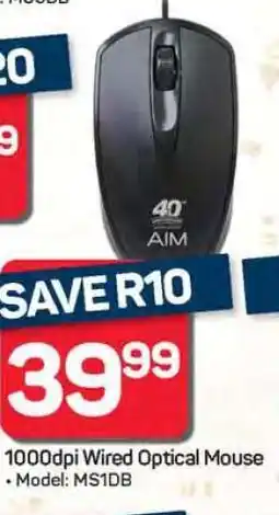 Pick n Pay 1000dpi Wired Optical Mouse offer