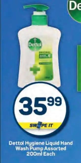 Pick n Pay Dettol Hygiene Liquid Hand Wash Pump Assorted 200ml Each offer