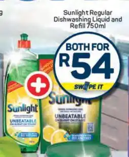 Pick n Pay Sunlight Regular Dishwashing Liquid and Refill 750ml offer